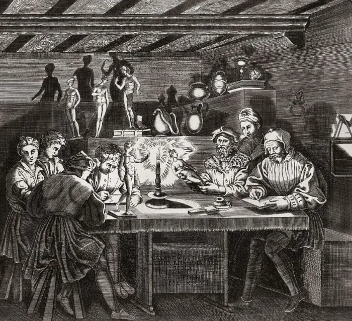 Framed Print : The Academy of Baccio Bandinelli