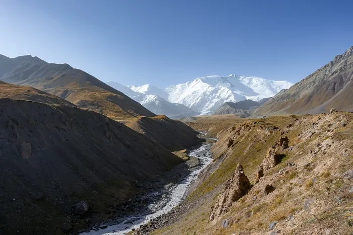 Framed Print : Achik Tash river, Achik Tash valley