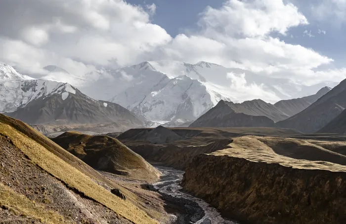 Framed Print : Achik Tash river, Achik Tash valley