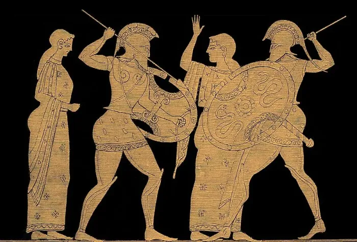Framed Print : Achilles and Memnon fighting, Trojan War