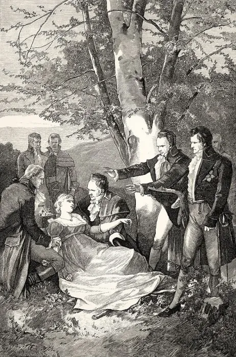 Framed Print : ACT I, SCENE IV. Eugenia recognizes her father Framed Print : ACT I, SCENE IV. Eugenia recognizes her father