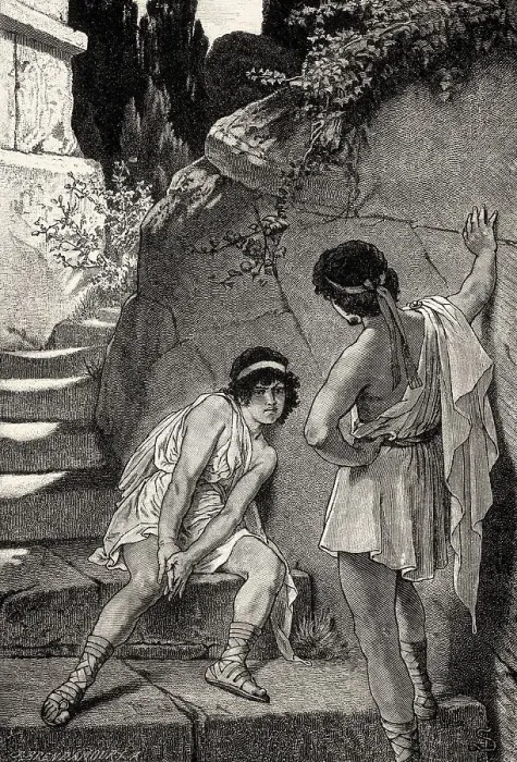 Framed Print : ACT II, SCENE I. Orestes and Pylades