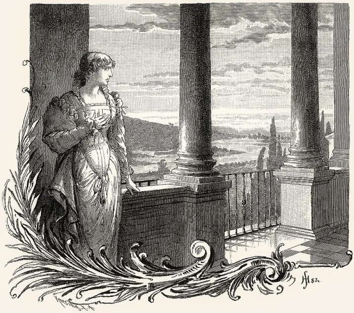 Framed Print : ACT III. SCENE I. Princess, scene from Torquato Tasso
