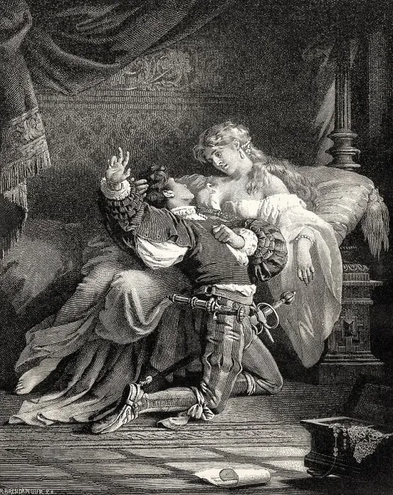 Framed Print : ACT V. SCENE VIII. Adelaide's Bedchamber Framed Print : ACT V. SCENE VIII. Adelaide's Bedchamber