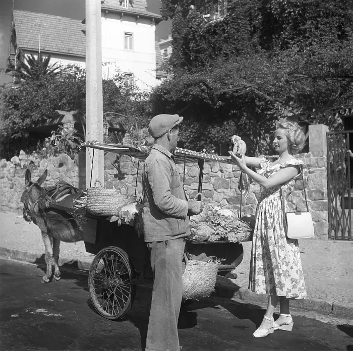 Framed Print : The actress in Lisbon, Portugal, 1949. Margareta Fahlen (1918-1978) is in Portugal, in the seaside resort of Estoril outside Lisbon, to appear in the film Vi flyger pa Rio