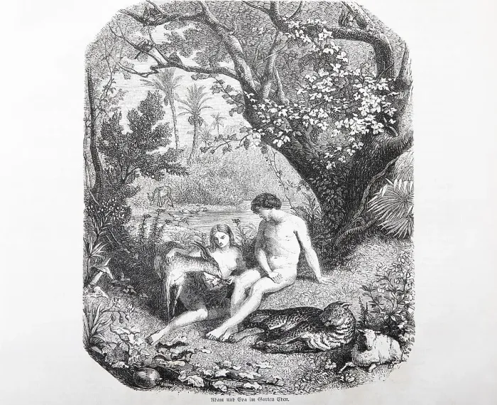 Framed Print : Adam and Eve in the Garden of Eden