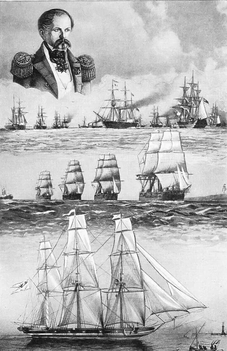 Framed Print : Admiral Brommy and the German Fleet of 1848