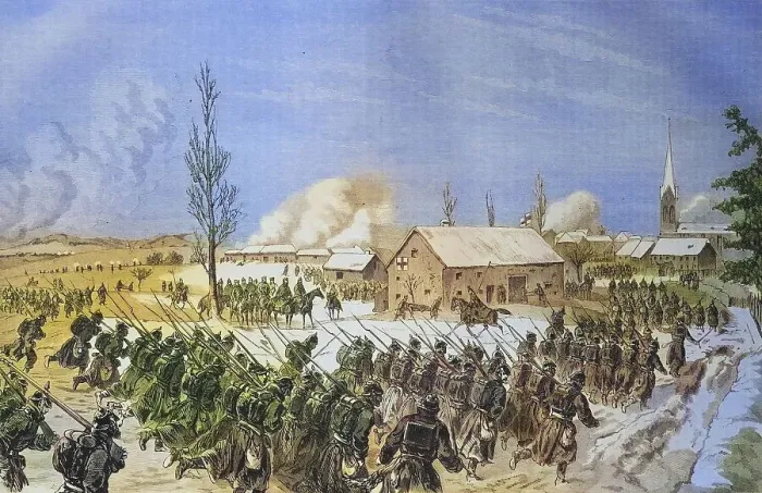 Framed Print : Advance of Baden brigade of Degenfeld to the storm on Echevannes Framed Print : Advance of Baden brigade of Degenfeld to the storm on Echevannes