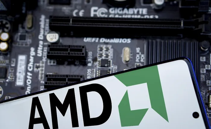 Framed Print : Advanced Micro Devices (AMD) logo on phone screen stock image Framed Print : Advanced Micro Devices (AMD) logo on phone screen stock image