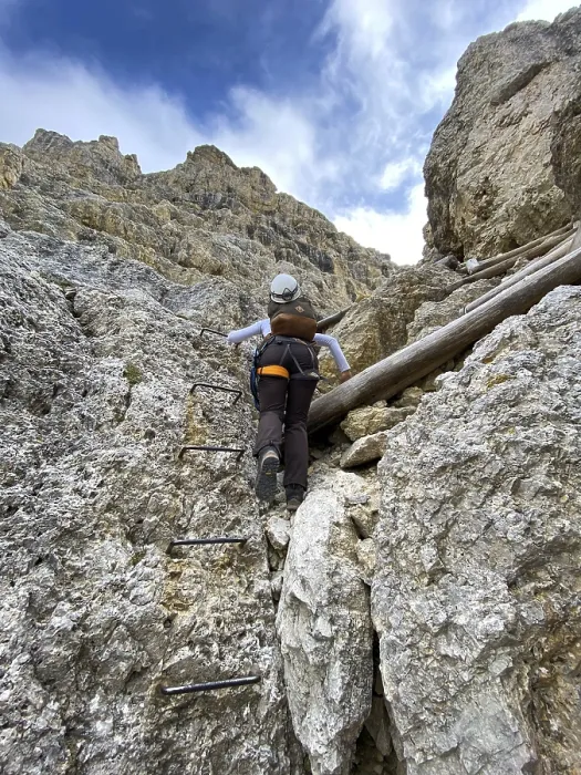 Framed Print : Adventurous hike up to mount Lagazuoi in the Dolomite Alps