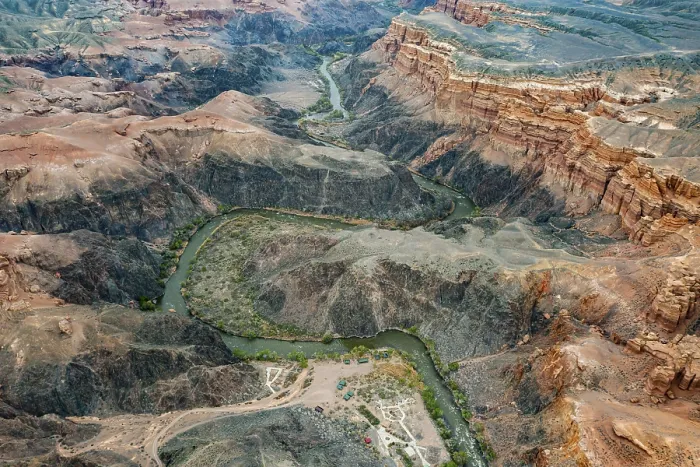 Framed Print : Aerial of the Charyn canyon, Tian shan mountains