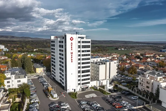 Framed Print : Aerial drone view to University Hospital Deva Maria in Vetren Framed Print : Aerial drone view to University Hospital Deva Maria in Vetren