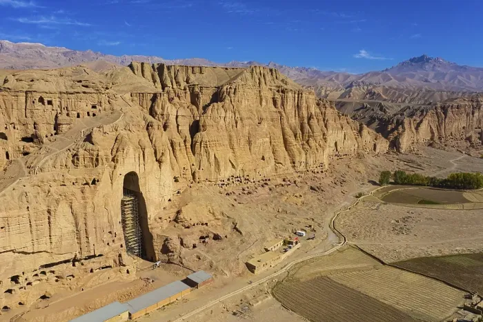 Framed Print : Aerial of the great buddhas in Bamyan Framed Print : Aerial of the great buddhas in Bamyan