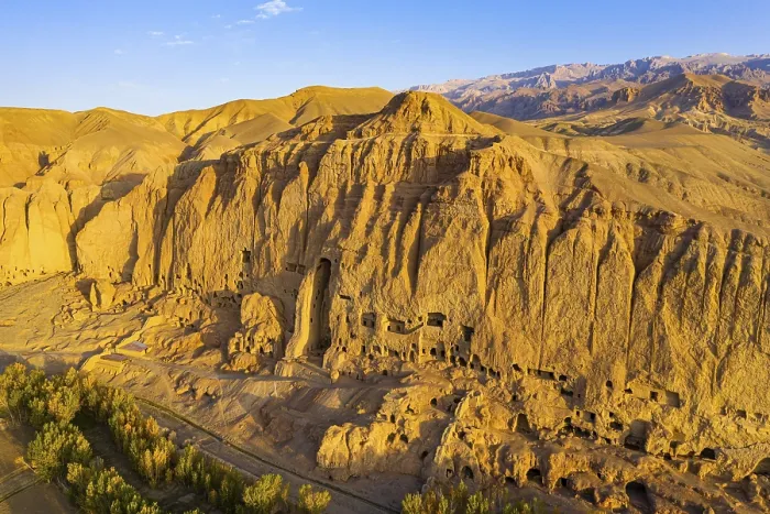 Framed Print : Aerial of the great buddhas in Bamyan