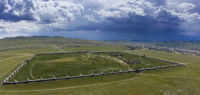 Framed Print : Aerial panorama view of the Kharkhorin Erdene Zuu Monastery Framed Print : Aerial panorama view of the Kharkhorin Erdene Zuu Monastery