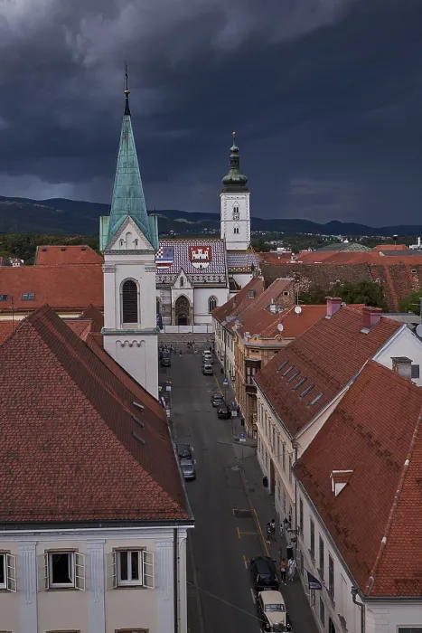 Framed Print : Aerial Panorama View of Zagreb from Lotrscak Tower