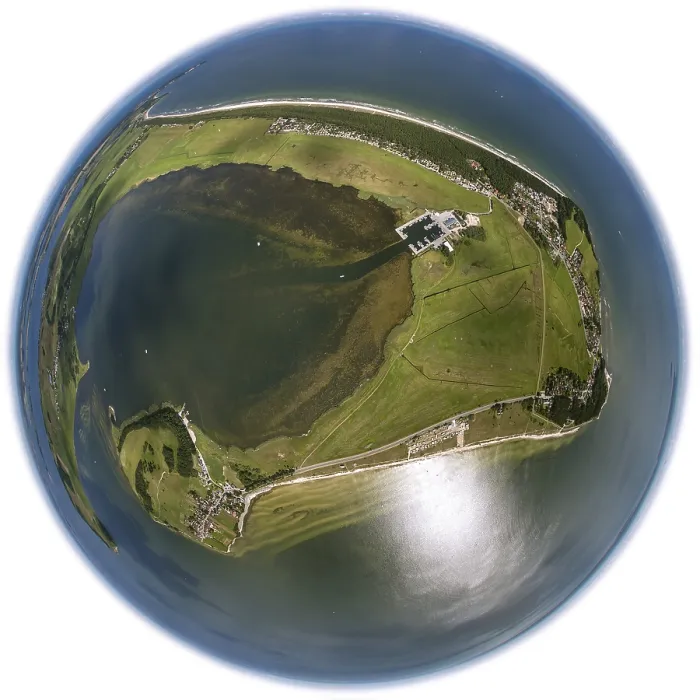 Framed Print : Aerial photo, biosphere reserve south-east Rugen