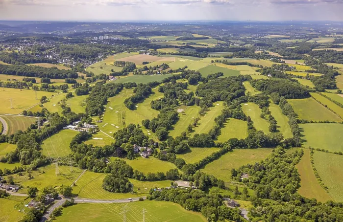 Framed Print : Aerial photo, Golf-Club Bergisch Land Wuppertal e