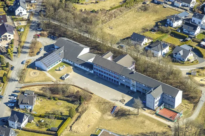 Framed Print : Aerial photo, KGS Kath. Grundschule Gerlingen