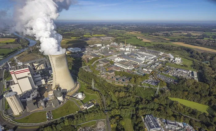 Framed Print : Aerial photo, Trianel coal-fired power plant Lunen