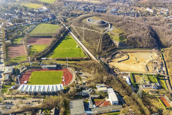 Framed Print : Aerial photograph, Lohrheide stadium
