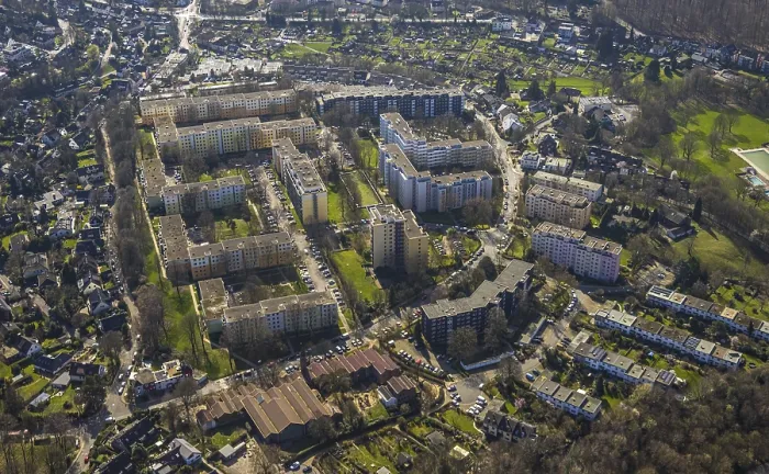 Framed Print : Aerial photograph, residential area