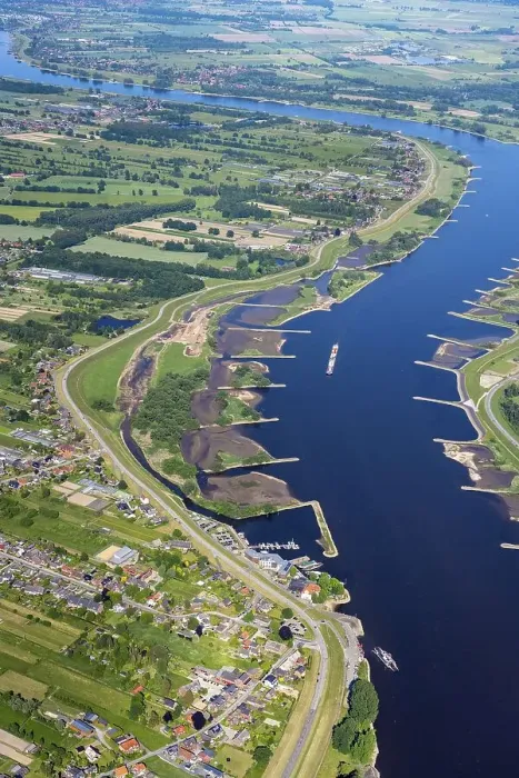 Framed Print : Aerial photograph of the Zollenspieker foreshore