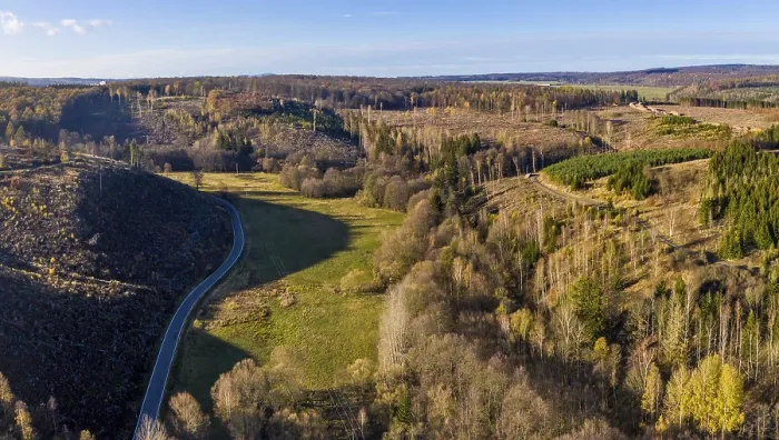 Framed Print : Aerial photos of the Selke Valley in autumn