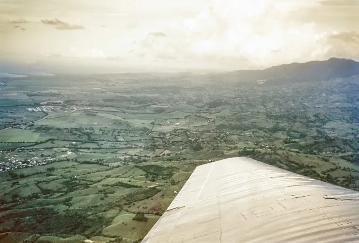 Framed Print : Aerial view from an aeroplane of a landscape in northern Puerto Rico 1961