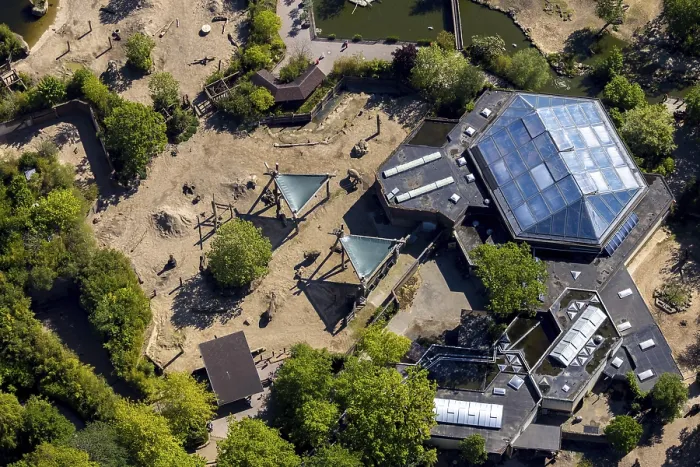 Framed Print : Aerial view, all-weather zoo Munster