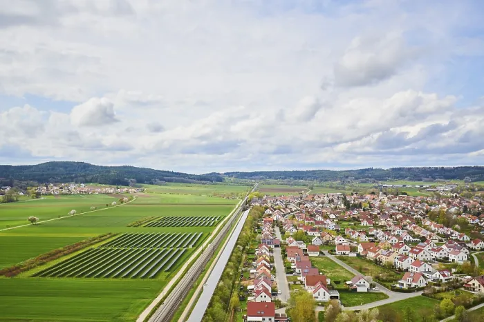 Framed Print : Aerial view of the area around Neumarkt in der Oberpfalz
