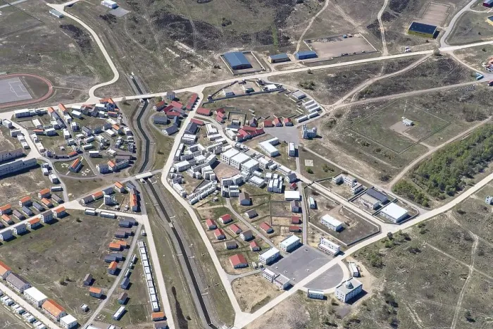 Framed Print : Aerial view of the Army Combat Training Centre