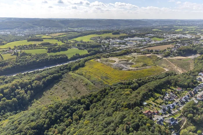 Framed Print : Aerial view, Bauhof Rempke an der BundesstraBe 226