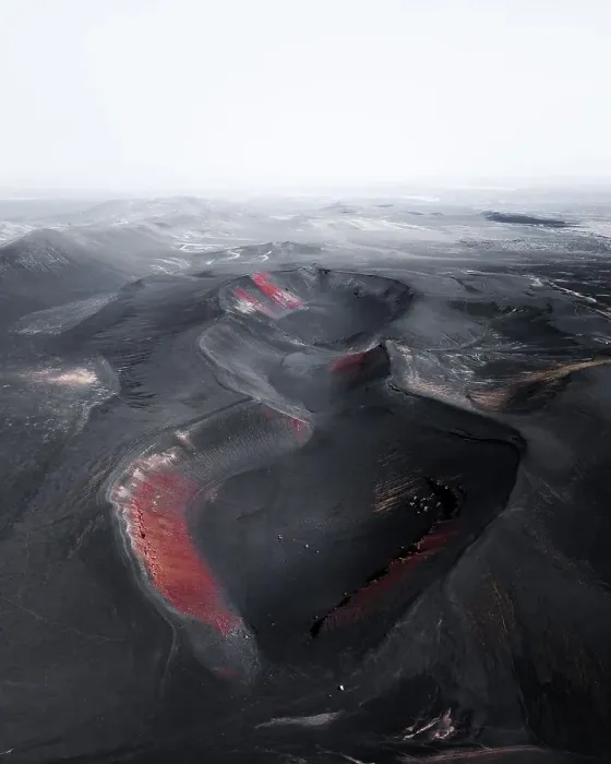 Framed Print : Aerial view, black volcanic crater Framed Print : Aerial view, black volcanic crater