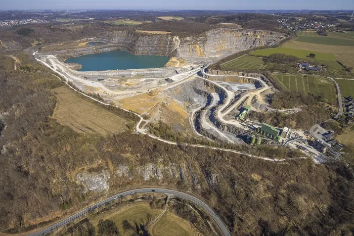 Framed Print : Aerial view, Blue Lagoon, Asbeck Quarry