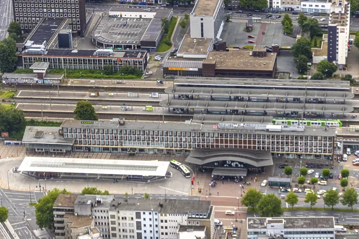 Framed Print : Aerial view, Bochum main station