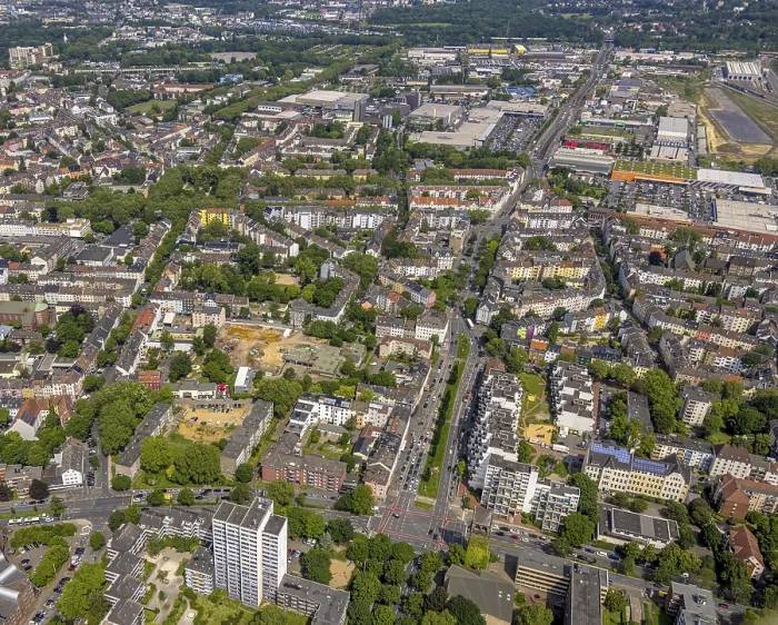 Framed Print : Aerial view, BornstraBe residential area Framed Print : Aerial view, BornstraBe residential area