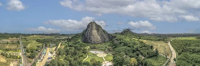Framed Print : Aerial view, Buddha on the mountain