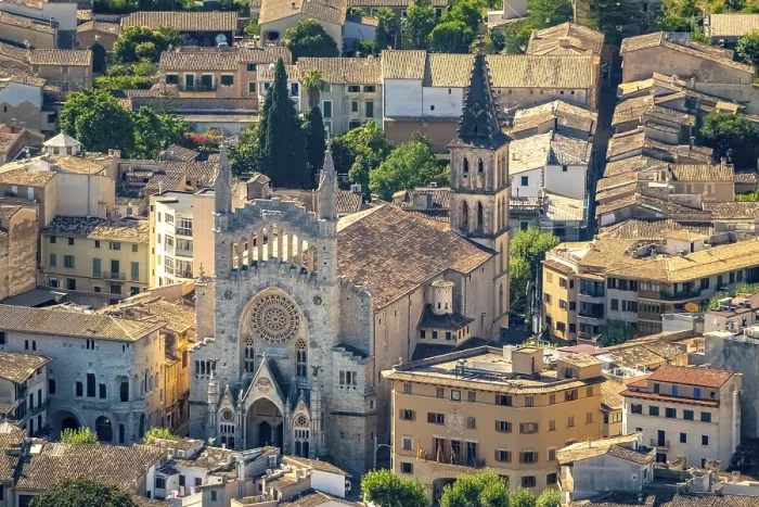 Framed Print : Aerial view, Catholic Church of St Bartholomew