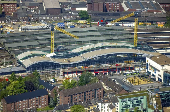 Framed Print : Aerial view, Central Station Hbf Deutsche Bahn AG