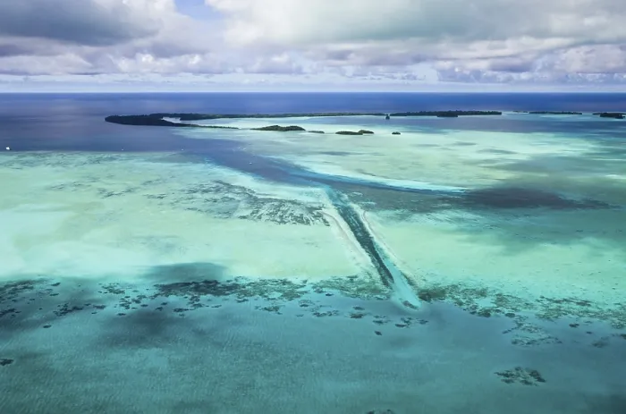 Framed Print : Aerial view of dive site German Channel