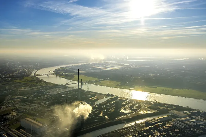 Framed Print : Aerial view, DK Recycling und Roheisen GmbH plant
