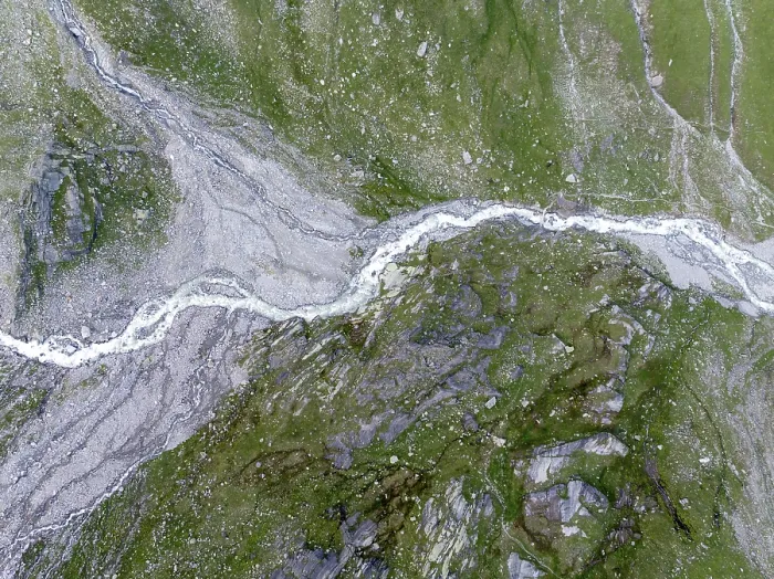 Framed Print : Aerial view, Top Down, River Isel Framed Print : Aerial view, Top Down, River Isel