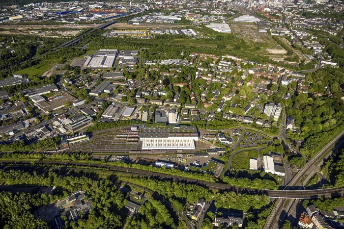 Framed Print : Aerial view, DSW21 depot Dorstfeld