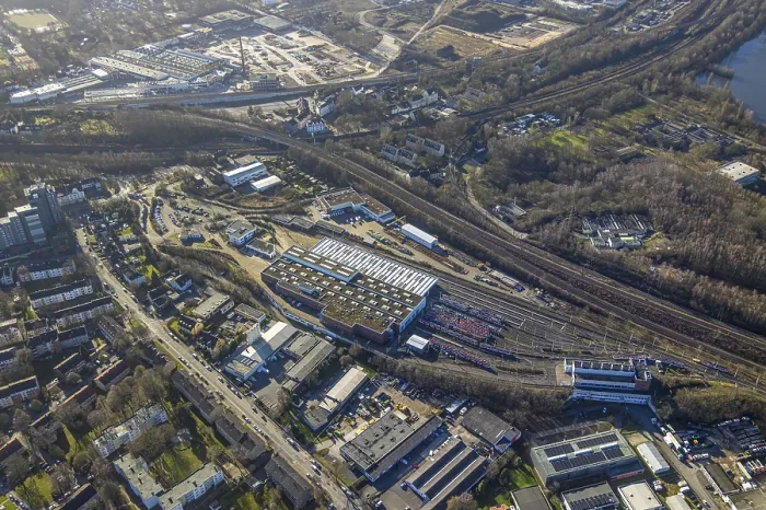Framed Print : Aerial view, DSW21 depot Dorstfeld Framed Print : Aerial view, DSW21 depot Dorstfeld