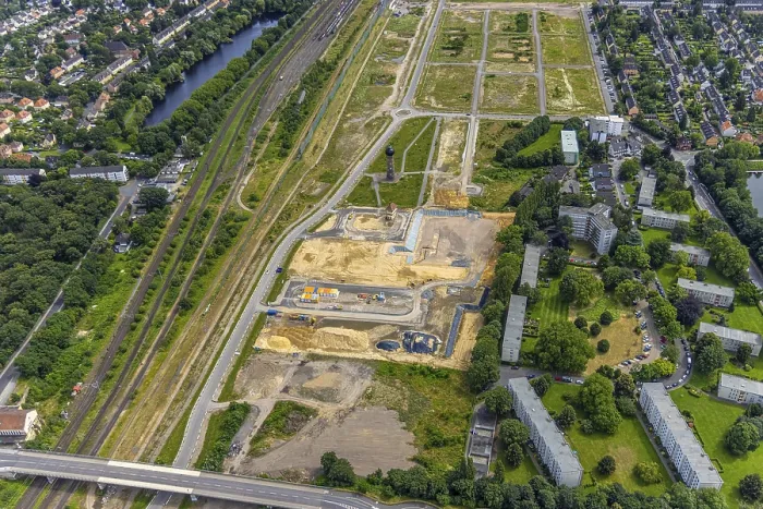 Framed Print : Aerial view, Duisburg-Sud