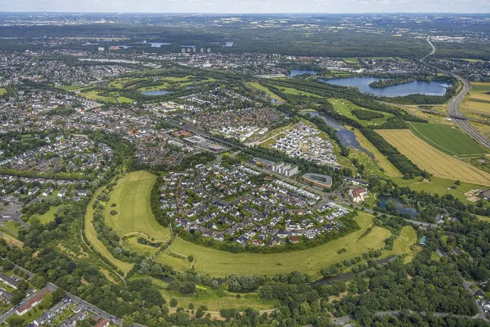 Framed Print : Aerial view, Duisburg-Sud