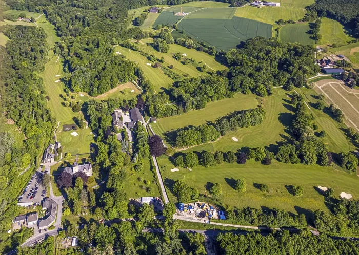 Framed Print : Aerial view, Essener Golf Club Haus Oefte e