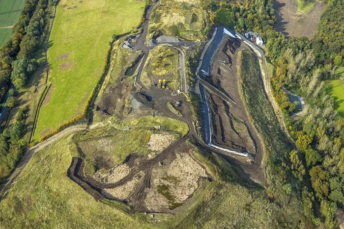 Framed Print : Aerial view, Eyller-Berg landfill waste disposal
