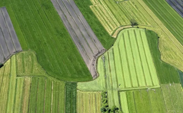 Framed Print : Aerial view of the field landscape